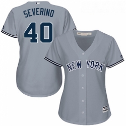 Womens Majestic New York Yankees 40 Luis Severino Authentic Grey Road MLB Jersey  Womens Majestic New York Yankees 40 Luis Severino Authentic Grey Road MLB Jersey