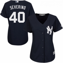 Womens Majestic New York Yankees 40 Luis Severino Authentic Navy Blue Alternate MLB Jersey  Womens Majestic New York Yankees 40 Luis Severino Authentic Navy Blue Alternate MLB Jersey