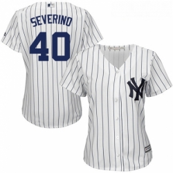 Womens Majestic New York Yankees 40 Luis Severino Authentic White Home MLB Jersey  Womens Majestic New York Yankees 40 Luis Severino Authentic White Home MLB Jersey