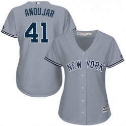 Womens Majestic New York Yankees 41 Miguel Andujar Authentic Grey Road MLB Jersey  Womens Majestic New York Yankees 41 Miguel Andujar Authentic Grey Road MLB Jersey