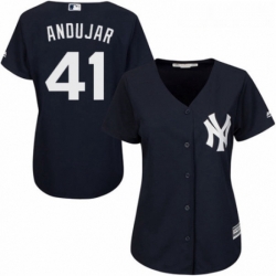 Womens Majestic New York Yankees 41 Miguel Andujar Authentic Navy Blue Alternate MLB Jersey  Womens Majestic New York Yankees 41 Miguel Andujar Authentic Navy Blue Alternate MLB Jersey
