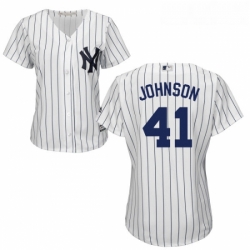 Womens Majestic New York Yankees 41 Randy Johnson Authentic White Home MLB Jersey Womens Majestic New York Yankees 41 Randy Johnson Authentic White Home MLB Jersey