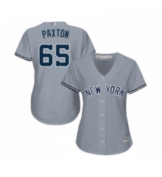 Womens New York Yankees 65 James Paxton Authentic Grey Road Baseball Jersey 