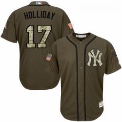 Youth Majestic New York Yankees 17 Matt Holliday Authentic Green Salute to Service MLB Jersey Youth Majestic New York Yankees 17 Matt Holliday Authentic Green Salute to Service MLB Jersey
