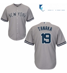 Youth Majestic New York Yankees 19 Masahiro Tanaka Authentic Grey Road MLB Jersey