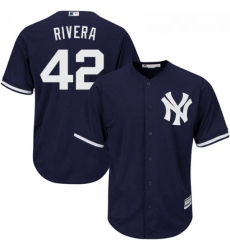 Youth Majestic New York Yankees 42 Mariano Rivera Authentic Navy Blue Alternate MLB Jersey