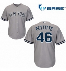 Youth Majestic New York Yankees 46 Andy Pettitte Authentic Grey Road MLB Jersey