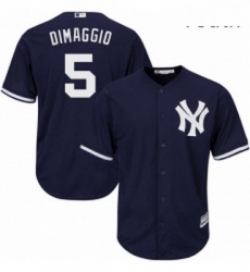 Youth Majestic New York Yankees 5 Joe DiMaggio Authentic Navy Blue Alternate MLB Jersey