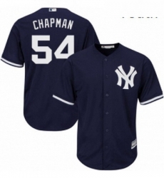 Youth Majestic New York Yankees 54 Aroldis Chapman Authentic Navy Blue Alternate MLB Jersey