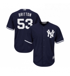 Youth New York Yankees 53 Zach Britton Authentic Navy Blue Alternate Baseball Jersey 