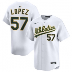 Men Athletics Nike Home Limited Custom Jersey White Lopez Jacob 57