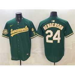 Men Oakland Athletics  24 Rickey Henderson 2026 Green Alternate Sacramento Celebrating 125 Years Vapor Limited Stitched Baseball Jersey