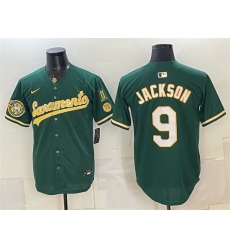 Men Oakland Athletics 9 Reggie Jackson 2026 Green Alternate Sacramento Celebrating 125 Years Vapor Limited Stitched Baseball Jersey Men Oakland Athletics 9 Reggie Jackson 2026 Green Alternate Sacramento Celebrating 125 Years Vapor Limited Stitched Baseball Jersey