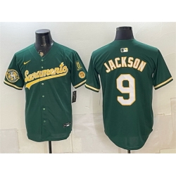 Men Oakland Athletics  9 Reggie Jackson 2026 Green Alternate Sacramento Celebrating 125 Years Vapor Limited Stitched Baseball Jersey