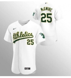 Men Oakland Athletics Mark Mcgwire #25 White Flex Base Stitched Jersey