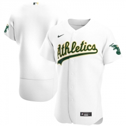 Men Oakland Athletics Men Nike White Home 2020 Flex Base Official Team MLB Jersey