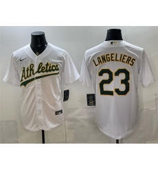 Men Oakland Athletics  Shea Langeliers White Stitched Baseball Jersey