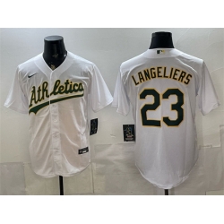 Men Oakland Athletics  Shea Langeliers White Stitched Baseball Jersey