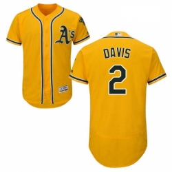 Mens Majestic Oakland Athletics 2 Khris Davis Gold Flexbase Authentic Collection MLB Jersey Mens Majestic Oakland Athletics 2 Khris Davis Gold Flexbase Authentic Collection MLB Jersey