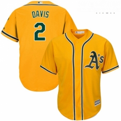 Mens Majestic Oakland Athletics 2 Khris Davis Replica Gold Alternate 2 Cool Base MLB Jersey  Mens Majestic Oakland Athletics 2 Khris Davis Replica Gold Alternate 2 Cool Base MLB Jersey