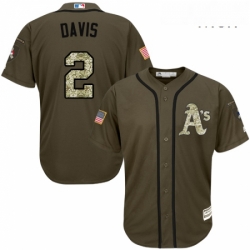 Mens Majestic Oakland Athletics 2 Khris Davis Replica Green Salute to Service MLB Jersey  Mens Majestic Oakland Athletics 2 Khris Davis Replica Green Salute to Service MLB Jersey