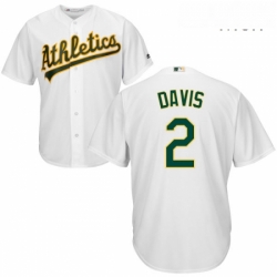 Mens Majestic Oakland Athletics 2 Khris Davis Replica White Home Cool Base MLB Jersey  Mens Majestic Oakland Athletics 2 Khris Davis Replica White Home Cool Base MLB Jersey