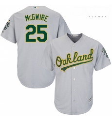 Mens Majestic Oakland Athletics 25 Mark McGwire Replica Grey Road Cool Base MLB Jersey