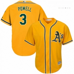 Mens Majestic Oakland Athletics 3 Boog Powell Replica Gold Alternate 2 Cool Base MLB Jersey  Mens Majestic Oakland Athletics 3 Boog Powell Replica Gold Alternate 2 Cool Base MLB Jersey