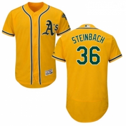 Mens Majestic Oakland Athletics 36 Terry Steinbach Gold Alternate Flex Base Authentic Collection MLB Jersey Mens Majestic Oakland Athletics 36 Terry Steinbach Gold Alternate Flex Base Authentic Collection MLB Jersey