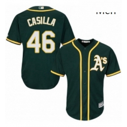 Mens Majestic Oakland Athletics 46 Santiago Casilla Replica Green Alternate 1 Cool Base MLB Jersey Mens Majestic Oakland Athletics 46 Santiago Casilla Replica Green Alternate 1 Cool Base MLB Jersey