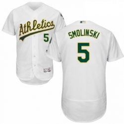 Mens Majestic Oakland Athletics 5 Jake Smolinski White Home Flex Base Authentic Collection MLB Jersey Mens Majestic Oakland Athletics 5 Jake Smolinski White Home Flex Base Authentic Collection MLB Jersey