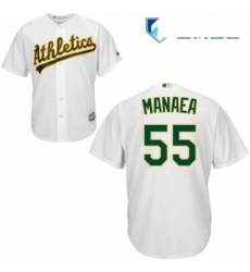 Mens Majestic Oakland Athletics 55 Sean Manaea Replica White Home Cool Base MLB Jersey 