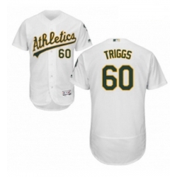 Mens Majestic Oakland Athletics 60 Andrew Triggs White Flexbase Authentic Collection MLB Jersey Mens Majestic Oakland Athletics 60 Andrew Triggs White Flexbase Authentic Collection MLB Jersey