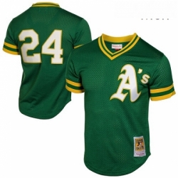 Mens Mitchell and Ness Oakland Athletics 24 Rickey Henderson Authentic Green 1991 Throwback MLB Jersey Mens Mitchell and Ness Oakland Athletics 24 Rickey Henderson Authentic Green 1991 Throwback MLB Jersey