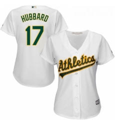 Womens Majestic Oakland Athletics 17 Glenn Hubbard Authentic White Home Cool Base MLB Jersey