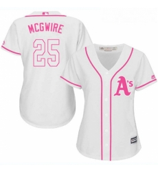 Womens Majestic Oakland Athletics 25 Mark McGwire Authentic White Fashion Cool Base MLB Jersey