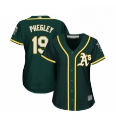 Womens Oakland Athletics 19 Josh Phegley Replica Green Alternate 1 Cool Base Baseball Jersey 