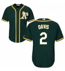 Youth Majestic Oakland Athletics 2 Khris Davis Replica Green Alternate 1 Cool Base MLB Jersey 