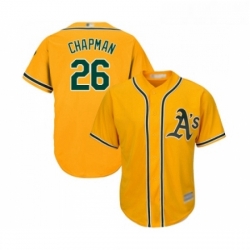 Youth Oakland Athletics 26 Matt Chapman Replica Gold Alternate 2 Cool Base Baseball Jersey 