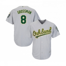 Youth Oakland Athletics 8 Robbie Grossman Replica Grey Road Cool Base Baseball Jersey 