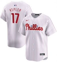 Men Philadelphia Phillies 17 Max Kepler White 2024 Home Limited Stitched Jersey