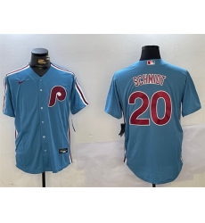 Men Philadelphia Phillies 20 Mike Schmidt Blue Cool Base Stitched Jersey