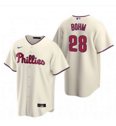 Men Philadelphia Phillies 28 Alec Bohm Cream Alternate Jersey