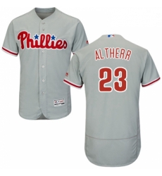 Mens Majestic Philadelphia Phillies 23 Aaron Altherr Grey Flexbase Authentic Collection MLB Jersey