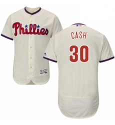 Mens Majestic Philadelphia Phillies 30 Dave Cash Cream Alternate Flex Base Authentic Collection MLB Jersey 