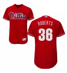 Mens Majestic Philadelphia Phillies 36 Robin Roberts Red Alternate Flex Base Authentic Collection MLB Jersey