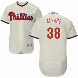 Mens Majestic Philadelphia Phillies 38 Jorge Alfaro Cream Alternate Flex Base Authentic Collection MLB Jersey