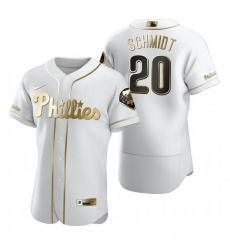 Philadelphia Phillies 20 Mike Schmidt White Nike Mens Authentic Golden Edition MLB Jersey