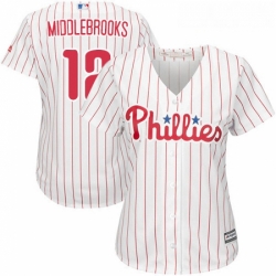 Womens Majestic Philadelphia Phillies 12 Will Middlebrooks Replica WhiteRed Strip Home Cool Base MLB Jersey  Womens Majestic Philadelphia Phillies 12 Will Middlebrooks Replica WhiteRed Strip Home Cool Base MLB Jersey