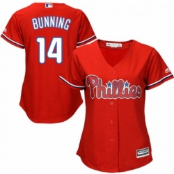 Womens Majestic Philadelphia Phillies 14 Jim Bunning Authentic Red Alternate Cool Base MLB Jersey  Womens Majestic Philadelphia Phillies 14 Jim Bunning Authentic Red Alternate Cool Base MLB Jersey